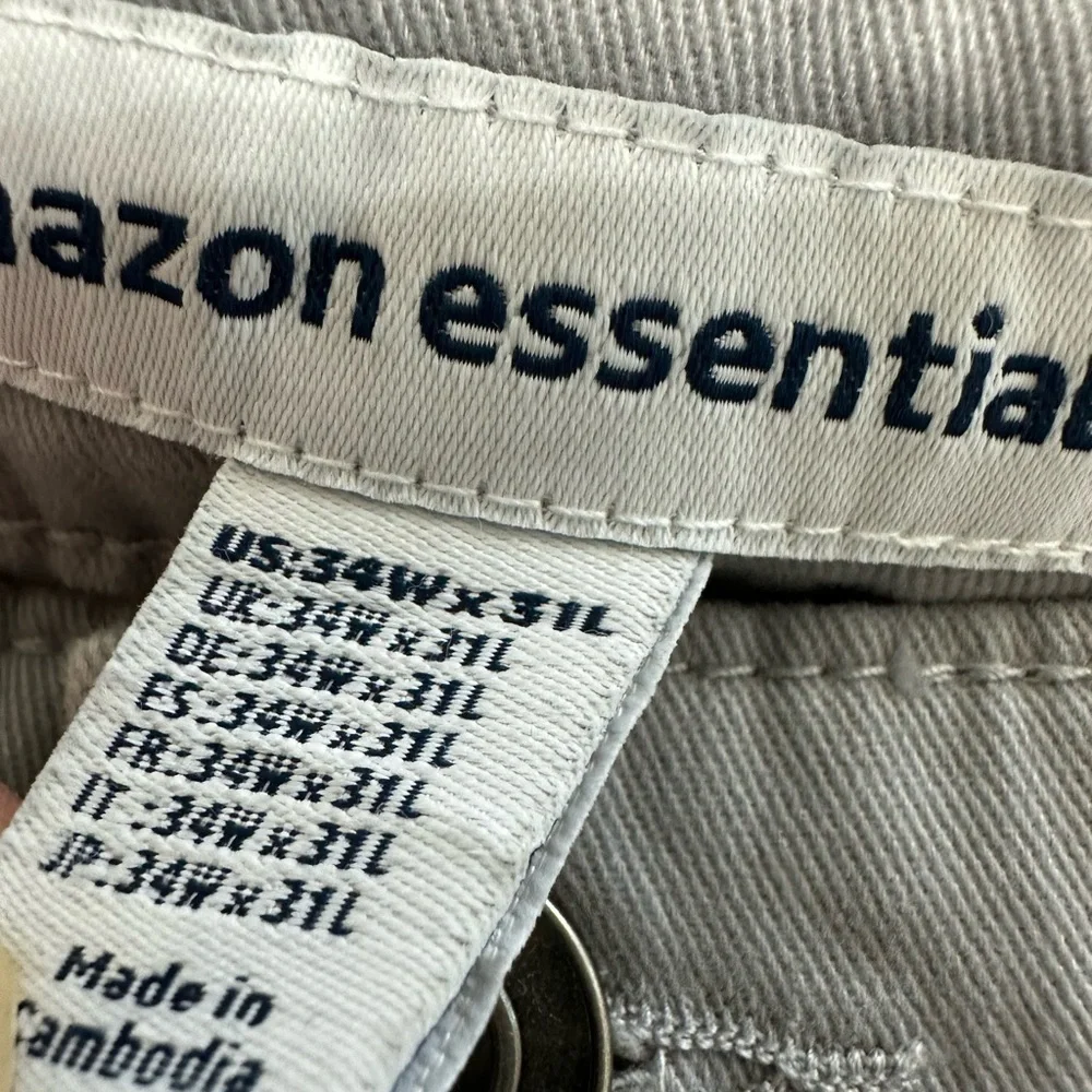 New Men’s Gray Slim 5 Pocket Stretch Twill Pants Size 34x31